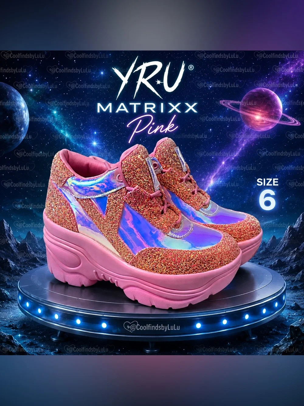 NWOT YRU Matrixx Pink Platform Sneakers | Size 6
